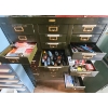 Image 2 : VINTAGE 30 DRAWER METAL ORGANIZER W/ CONTENTS