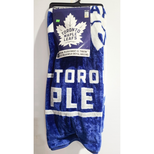NEW NHL TORONTO MAPLE LEAFS ROYAL PLUSH THROW BLANKET