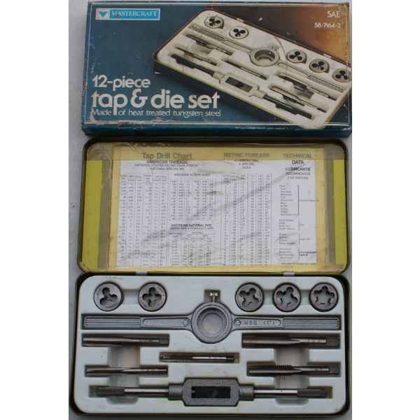 12PC MASTERCRAFT TAP & DIE SET SAE 58-7164-2
