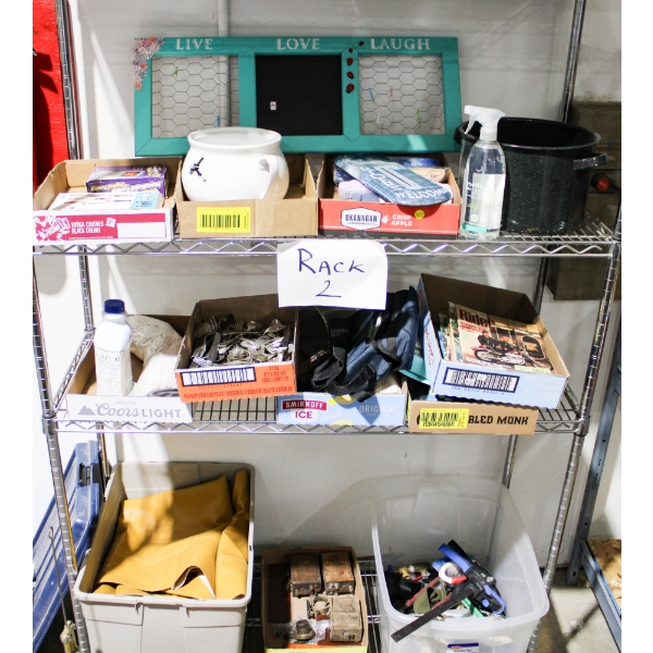 ASSORT. UNCLAIMED STORAGE ITEMS INC. TOOLS, COLLECTIBLES, ETC.