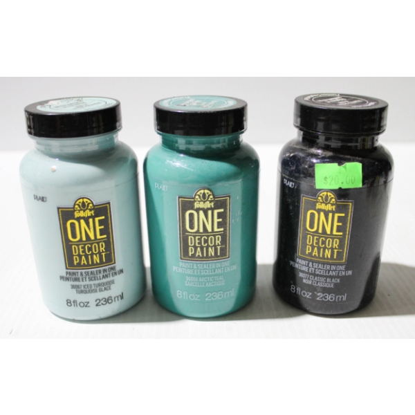 3 X 8 OZ FOLKART CRAFT PAINT & SEALER IN ONE 