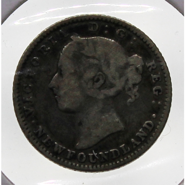 1882 FINE NEWFOUNDLAND "H" SILVER 10 CENT