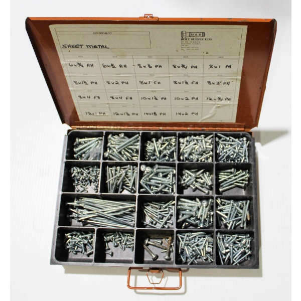 ASST. SIZE SCREWS W/ METAL ORGANIZER