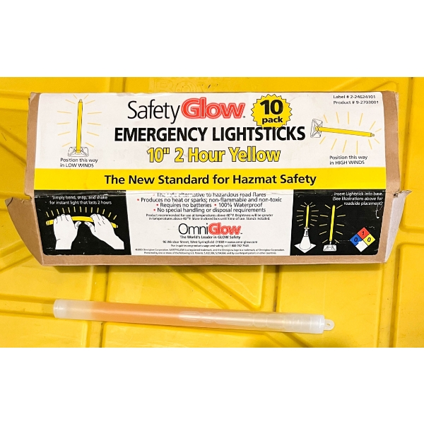10 SAFETY GLOW EMERGENCY LIGHTSTICKS