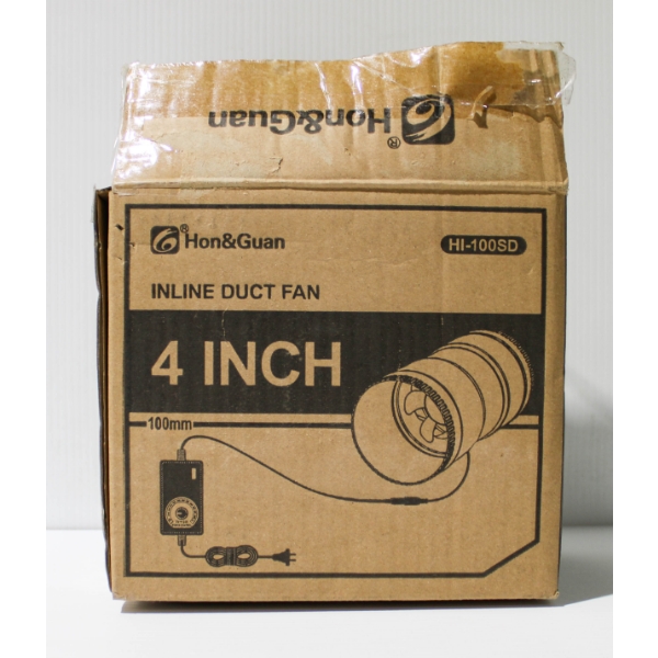 4" HON&GUAN INLINE DUCT FAN - 6WATT - 4500RPM