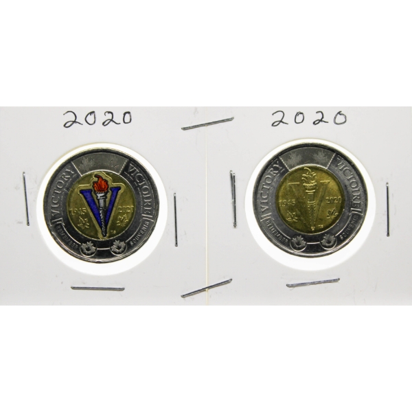 2020 CANADA VICTORY WC & WOC $2 DOLLAR COINS