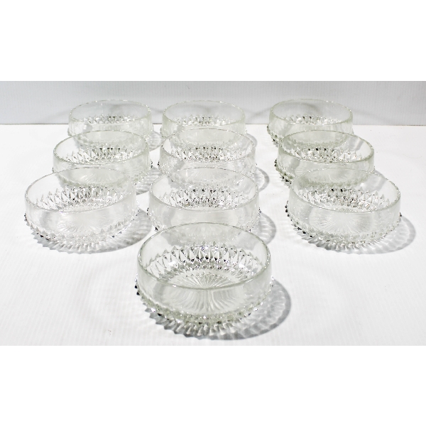 10 VINTAGE HOBNAIL PATTERN CRYSTAL BOWLS