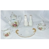 Image 1 : JAPAN & ENGLAND WHITE LUSTERWARE MUSIC BOX TEAPOT CREAMER SUGAR BOWL