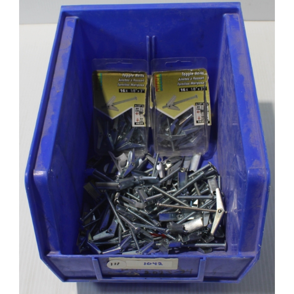 3  X 1/8  TOGGLE BOLTS W/ PARTS BIN 
