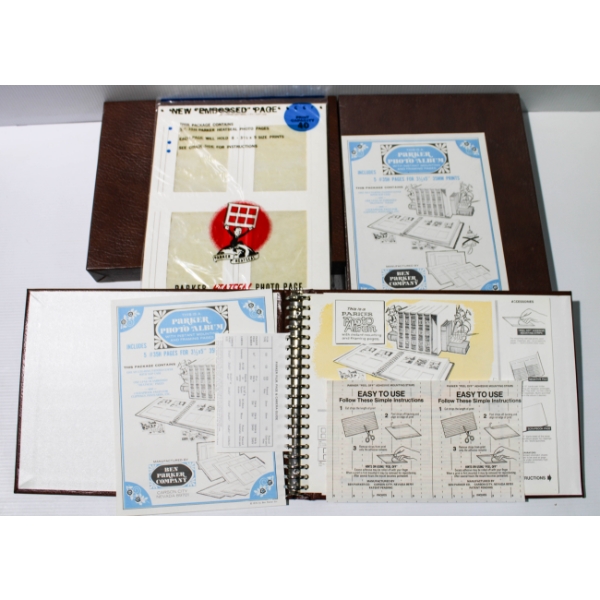 2 NEW PARKER MULTO-RING PADDED COVER PHOTO ALBUMS W/ CASE