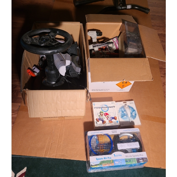 NEW WII SPORTS KIT PRO & ASST. VIDEO GAME COMPONENTS PS2 CONSOLE