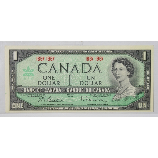 1867-1967 "DATES" CANADA CENT. $1 BANK NOTE