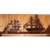 Image 1 : 2 WOOD ORNAMENT SHIPS W/ BRASS BELL