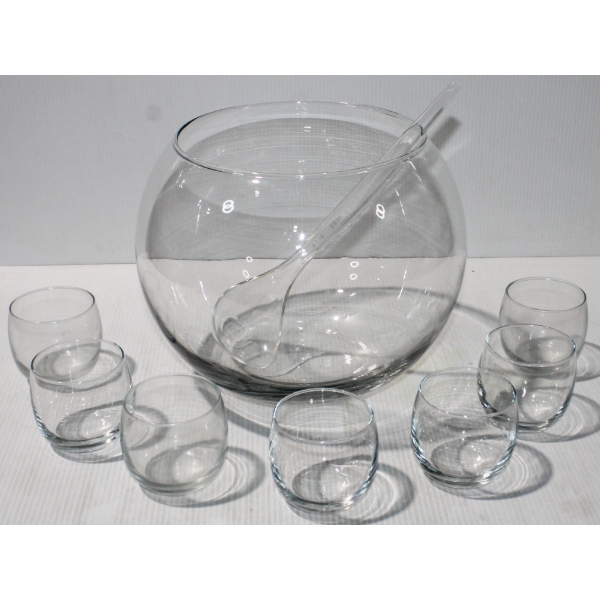 9 PC LIBBEY SELENE PUNCH BOWL SET