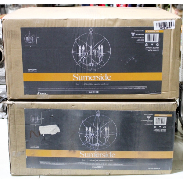 2 NEW CANARM LIGHTING SUMERSIDE 5 LIGHT CHANDELIER