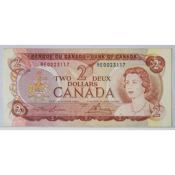 1974 (MULTI-COLOURED) CANADIAN $2 BANKNOTE