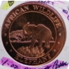 Image 1 : 1OZ .999 FINE COPPER AFRICAN WILDLIFE ELEPHANT