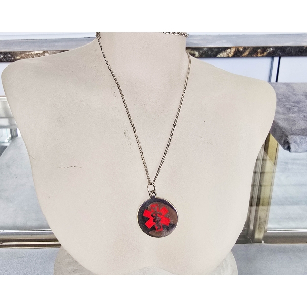 20" .925 SILVER CHAIN & .925 MEDICAL ALERT PENDANT