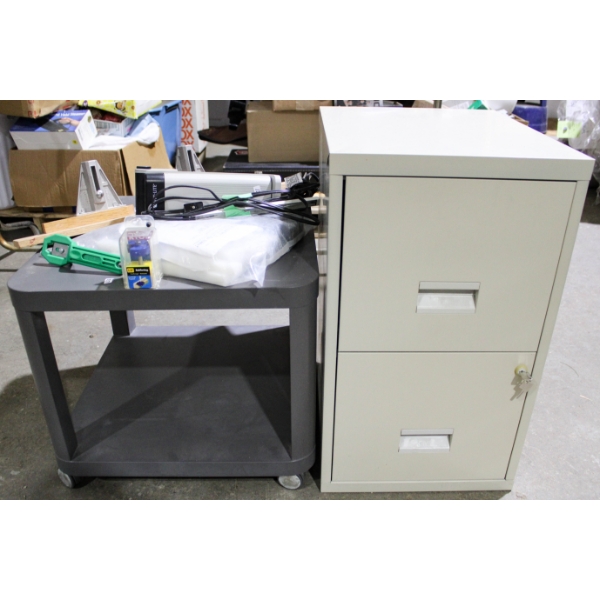 2 DRAWER FILING CABINET - TOOL PARTS ETC.