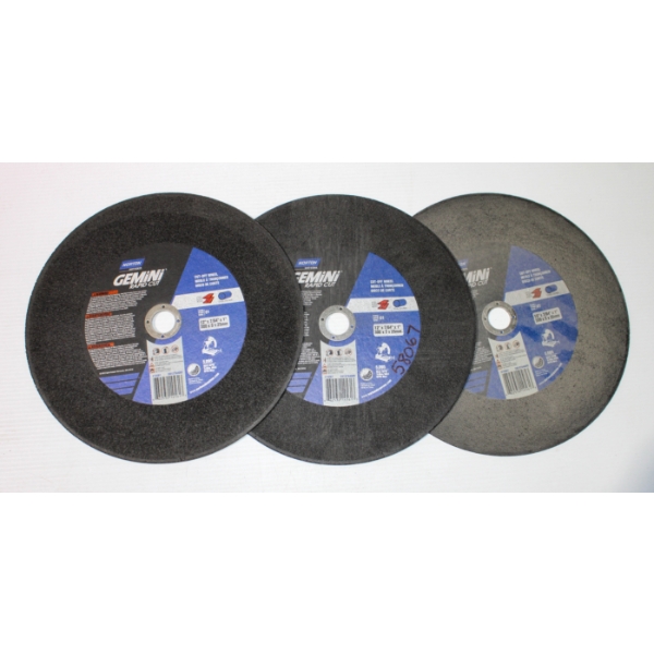 3 NEW 12" NORTON GEMINI CUT-OFF WHEELS