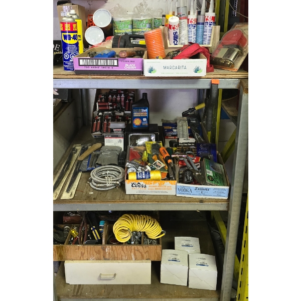 CONTENTS OF 3 SHELF STORAGE UNIT 