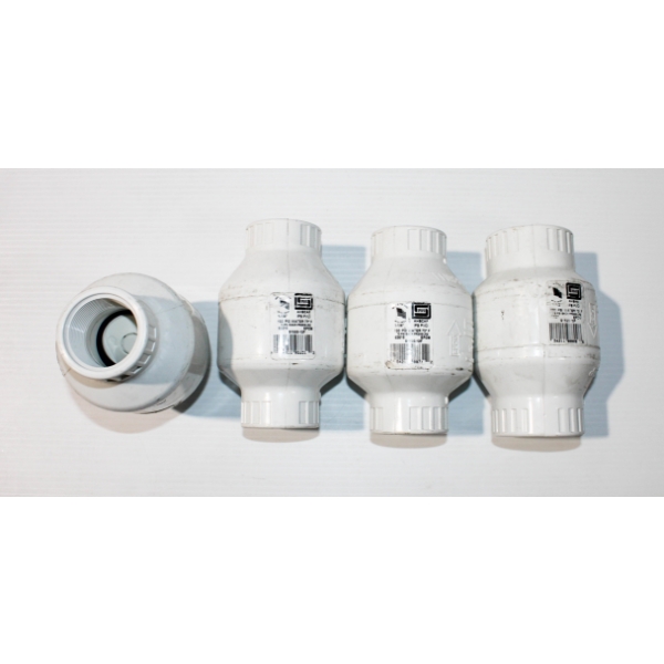 4 NEW 1 1/4" SPEARS PVC SWING CHECK VALVES
