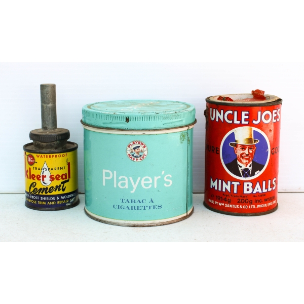 VINT. ADVERTISING TINS - UNCLE JOE'S MINT BALLS - PLAYER'S