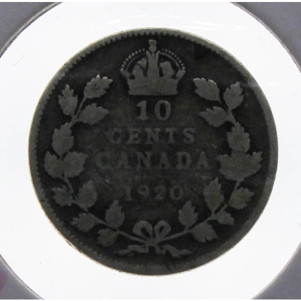 1920 CANADIAN SILVER 10 CENT COIN