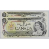 Image 1 : TWO 1973 CRISP/UNC. SEQUENTIAL CANADA $1 BANK NOTES