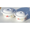Image 1 : 1.42 L & 2.37 L CORELLE STONEWARE CASSEROLES W/ LIDS