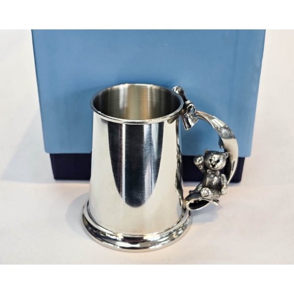 NEW PEWTER ROYAL SELANGOR TEDDY BEARS' PICNIC BABY MUG