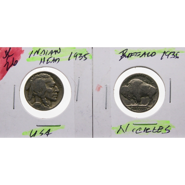 1935/1936 USA INDIAN /BUFFALO HEAD USA NICKLES