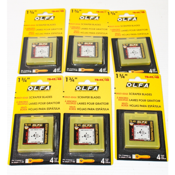 6 X 4 NEW 1 3/4" OLFA REPLACEMENT SCRAPER BLADES