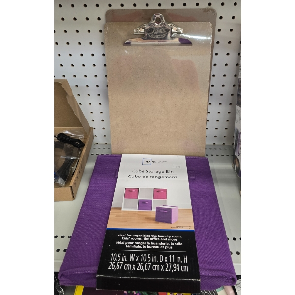 CUBE STORAGE BIN PLUS 2 CLIP BOARDS 
