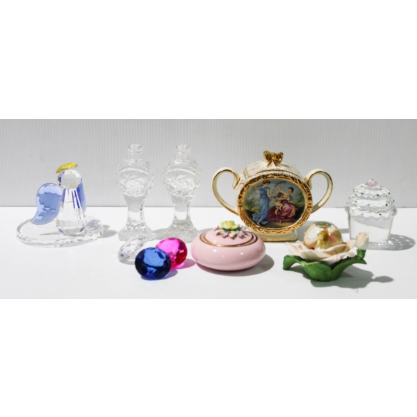 PINWHEEL CRYSTAL SALT & PEPPER SHAKERS - PARTYLITE ANGEL
