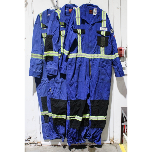3 CLEANED USED FIRE RETARDANT COVERALLS 54T & 56T