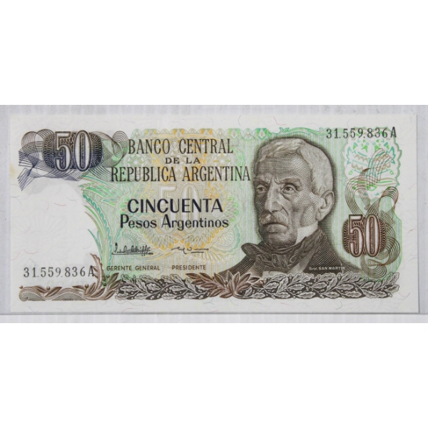 REPUBLIC OF ARGENTINA 50 PESO BANK NOTE