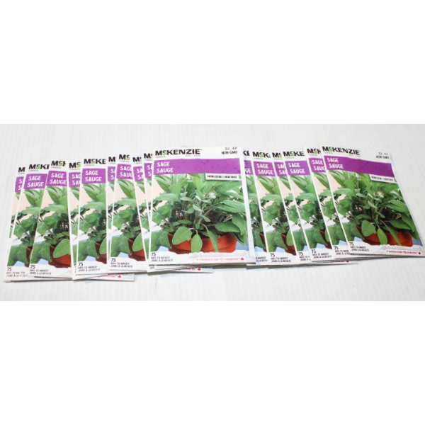 20 NEW MCKENZIE HEIRLOOM SAGE SEED PACKETS