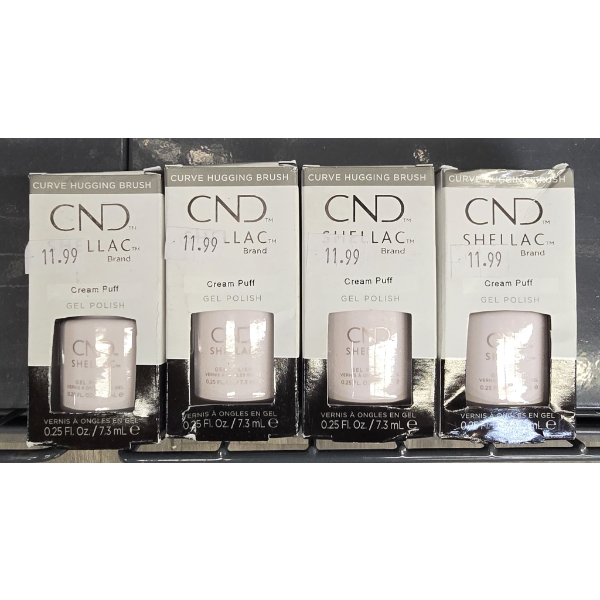 4 CND SHEILAC CREAM PUFF GEL NAIL POLISH - 7.3ML EA.