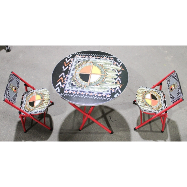 3 PC NEW CHILDREN'S FOLDABLE TABLE & CHAIRS SET - DREAM CATCHER