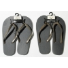 Image 1 : 2 NEW GREY FLIP FLOPS - SIZE LARGE