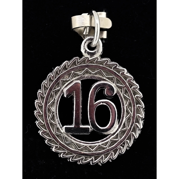 .925 SILVER SWEET 16 PENDANT