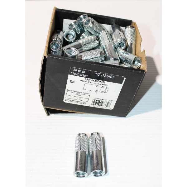 50PC COBRA DROP-IN ANCHORS - 1/2" - 13 UNC