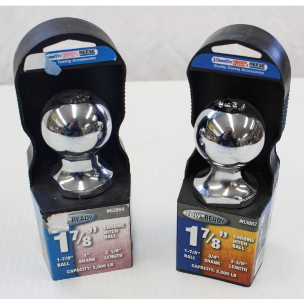 TW0 NEW 1 7/8 CHROME HITCH BALLS