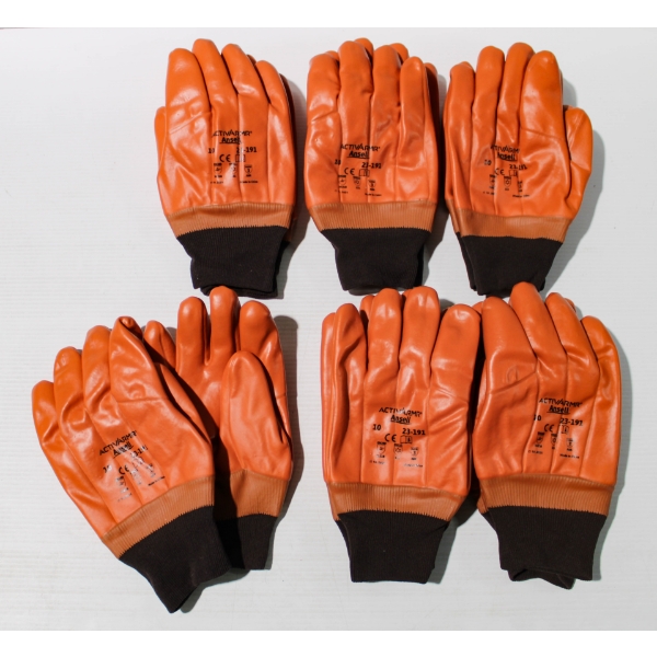 6PR NEW ANSELL ACTIVARMR PVC COATED WINTER WORK GLOVES