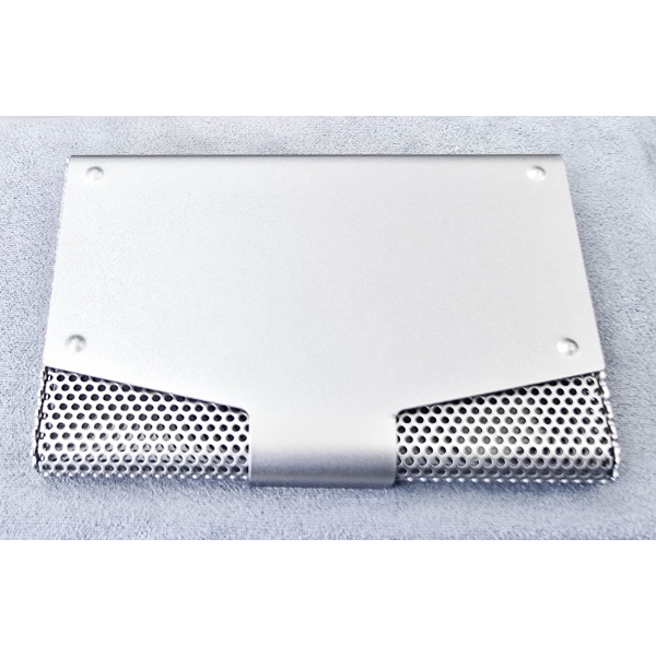 NEW GREY METAL BUSINESS CARD HOLDER