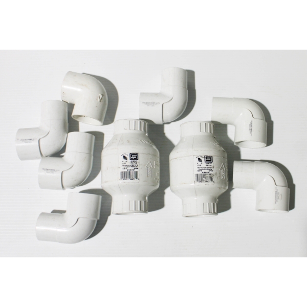 NEW PVC PIPE FITTINGS - SPEARS CHECK VALVES ETC.