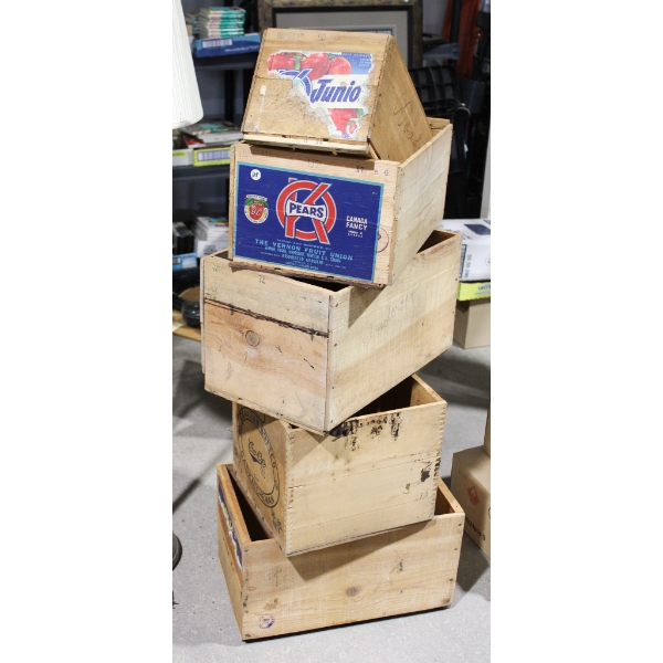 5 WOODEN CRATES