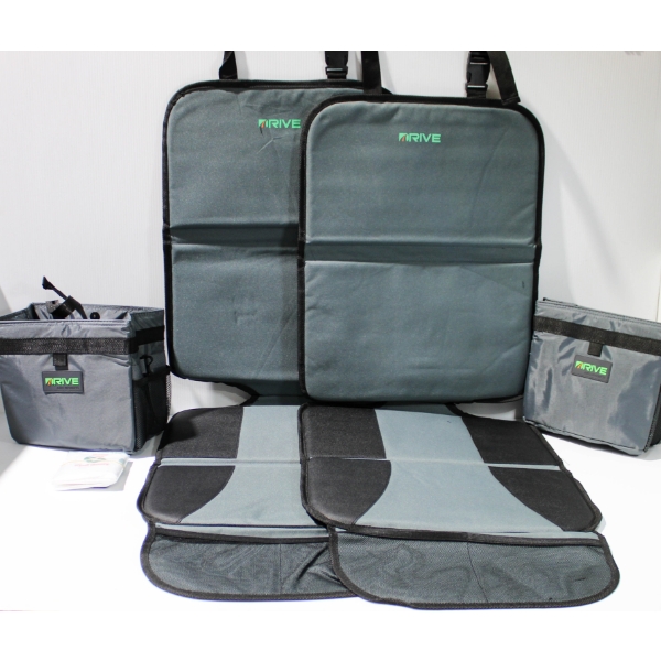 2 NEW DRIVE VEHICLE SEAT COVERS + 2 WASTE BASKETS
