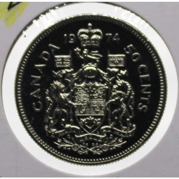 1974 PROOF CAMEO CANADA HALF DOLLAR